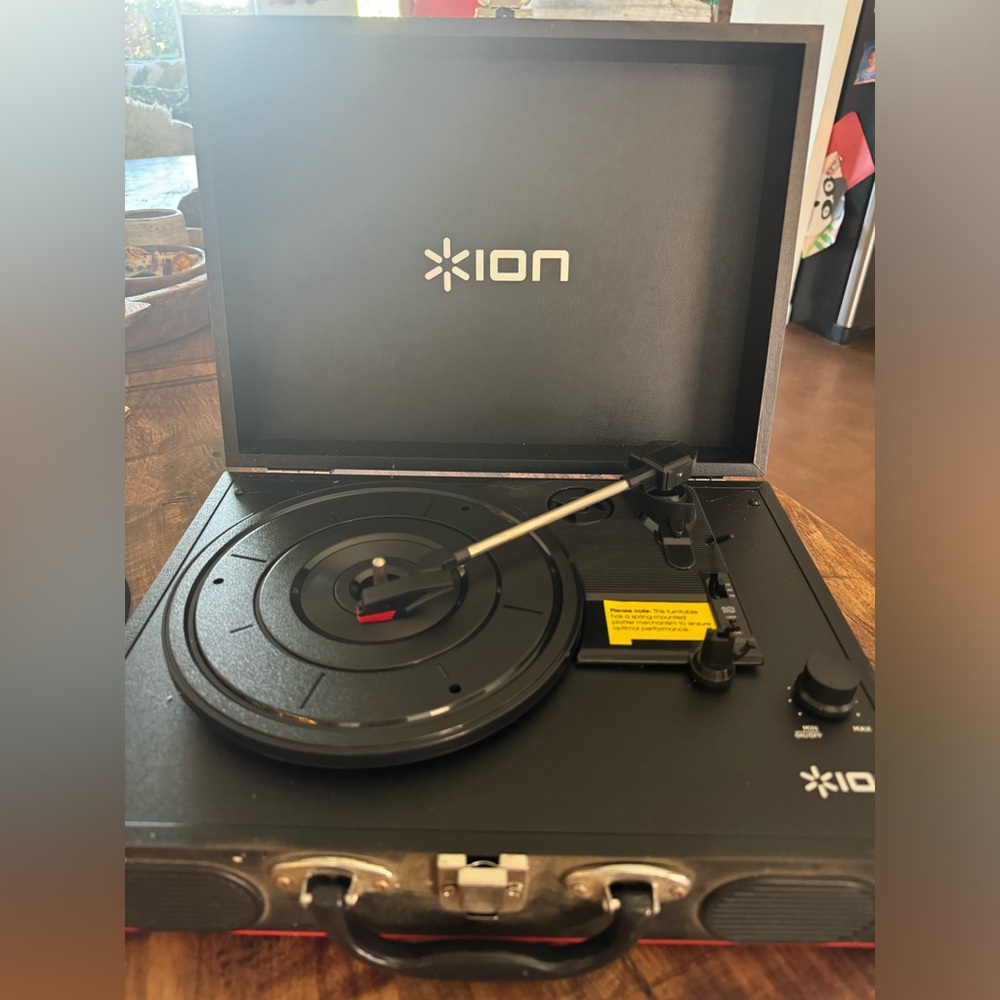 Ion red and black Vinyl Record Player